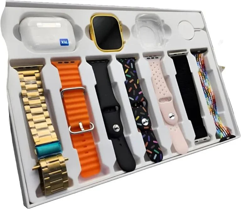 I20 Ultra Max Suit (10 in 1) Smart Watch + Earbuds Master Copy with 7 straps