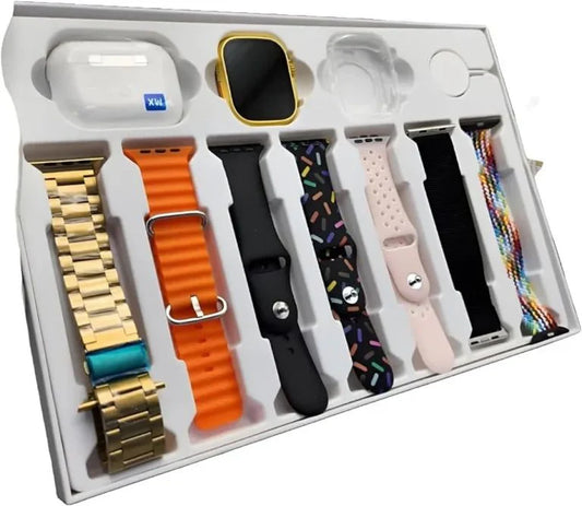 I20 Ultra Max Suit (10 in 1) Smart Watch + Earbuds Master Copy with 7 straps